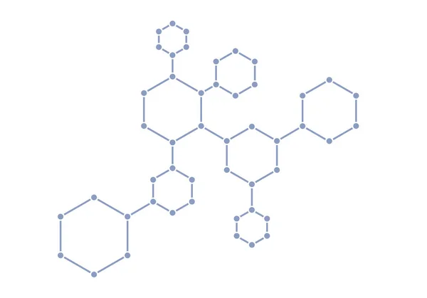 Molekulare Schaltung auf weiß — Stockvektor