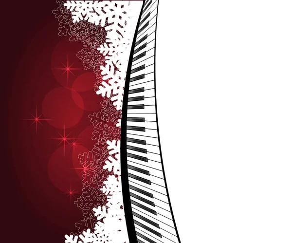Plantilla roja con piano — Vector de stock