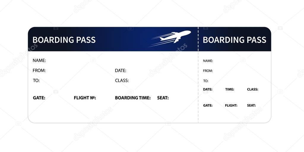 Blue boarding pass