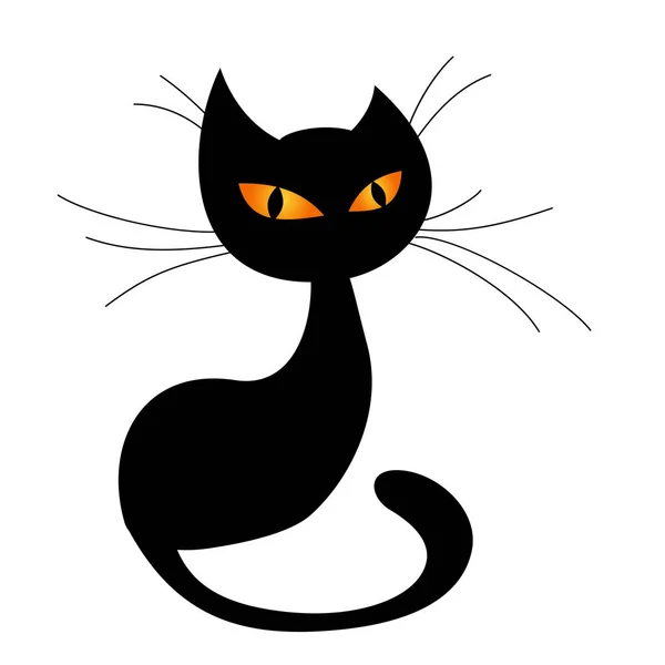 Black cat silhouette — Stock Vector