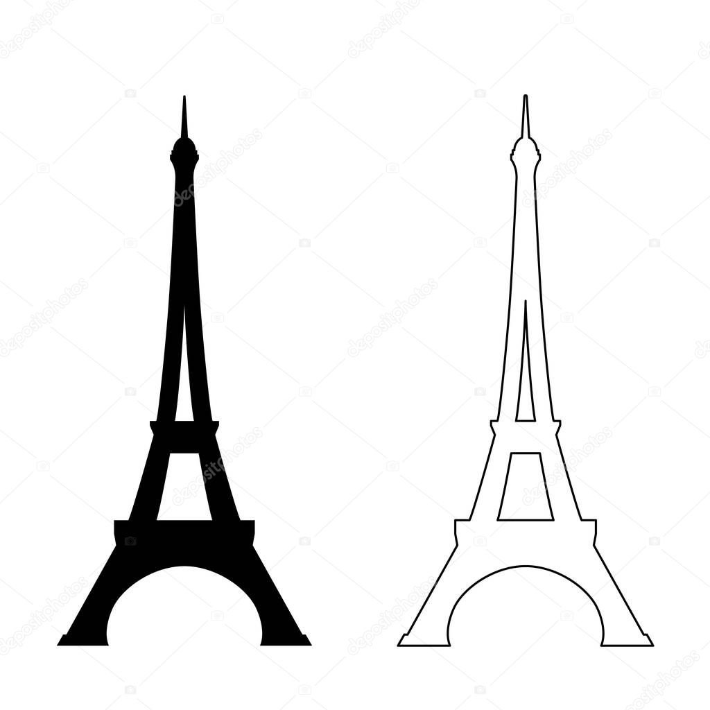 eiffel tower on white