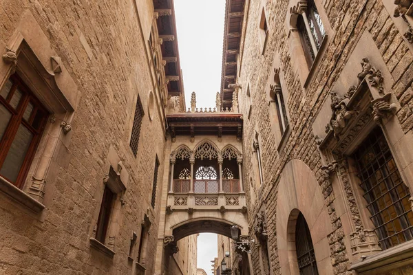 stock image bridge between buildings in Barcelona