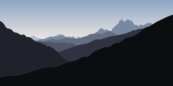 Silhoette bleu des montagnes — Image vectorielle