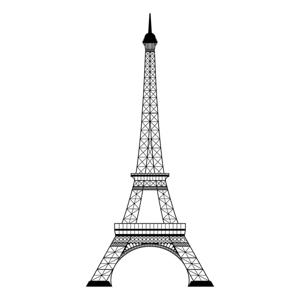 Eiffeltornet på vit — Stock vektor
