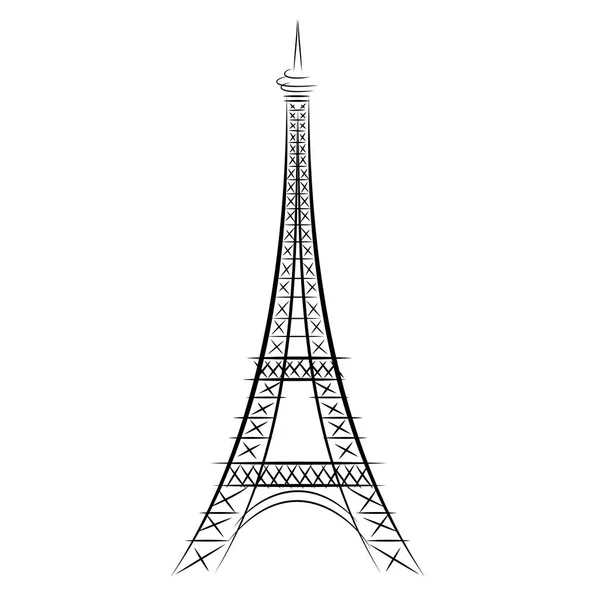 Tour Eiffel sur blanc — Image vectorielle