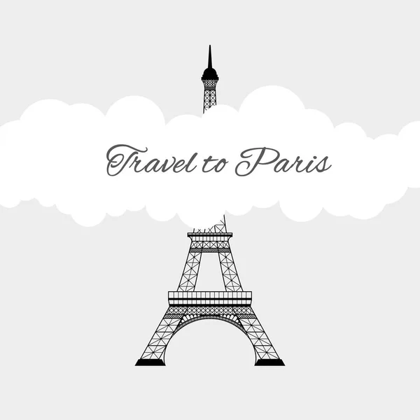 Eiffelturm mit Wolke — Stockvektor