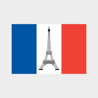 Eyfel Kulesi ve Fransa bayrağı