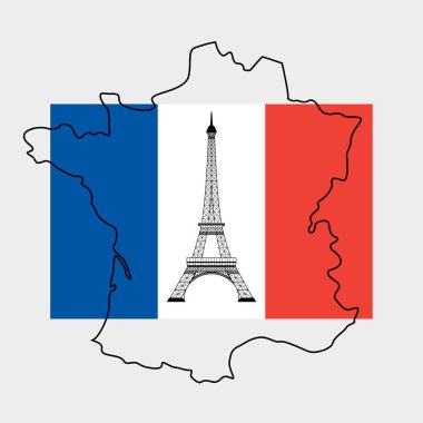 Eyfel Kulesi ve Fransa bayrağı