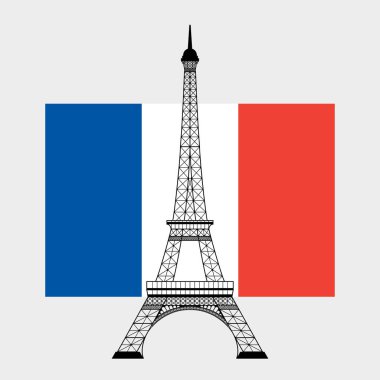 Eyfel Kulesi ve Fransa bayrağı
