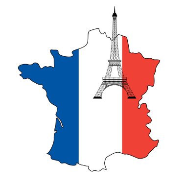 Eyfel Kulesi ve Fransa bayrağı
