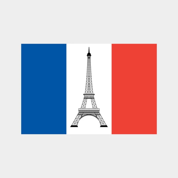 Torre Eiffel e bandeira da França —  Vetores de Stock