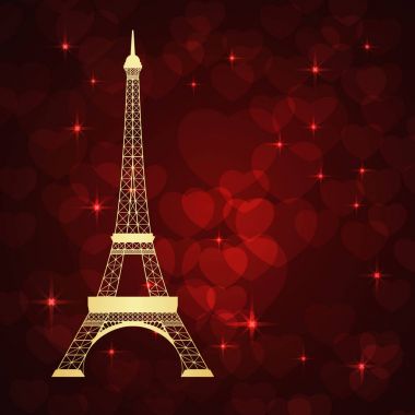 Eyfel Kulesi ve kalpler