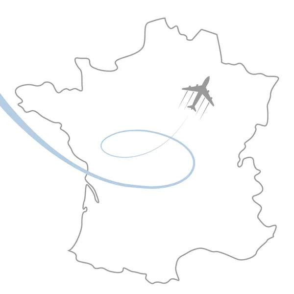 Eiffelova věž a mapa na bílém — Stockový vektor