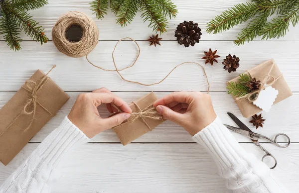 Gift boxes on white — Stock Photo, Image