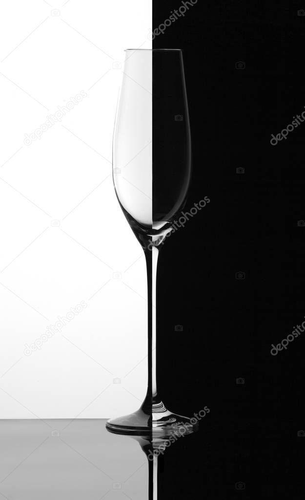 Empty glass with reflection