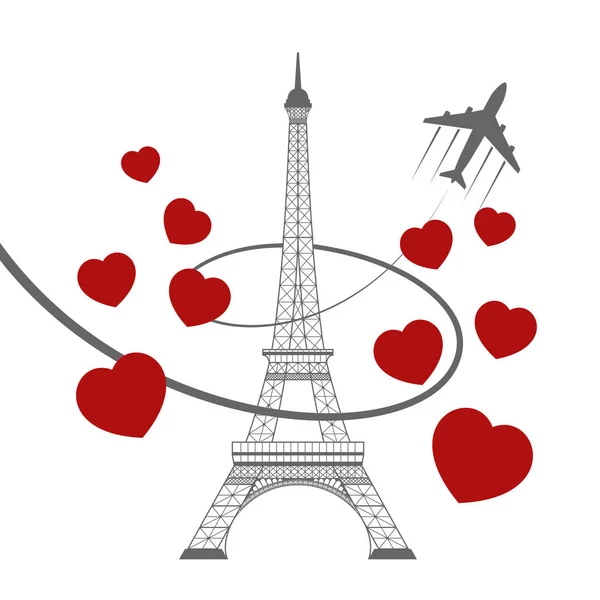 Tour Eiffel sur blanc — Image vectorielle