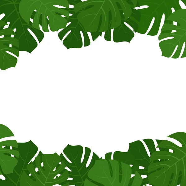 熱帯のモンステラの葉のフレーム — ストックベクタ