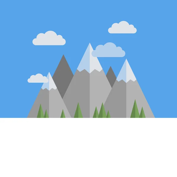 Mountains flat design — Stock Vector