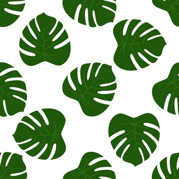 Nahtlos von grünen Monsterblättern — Stockvektor