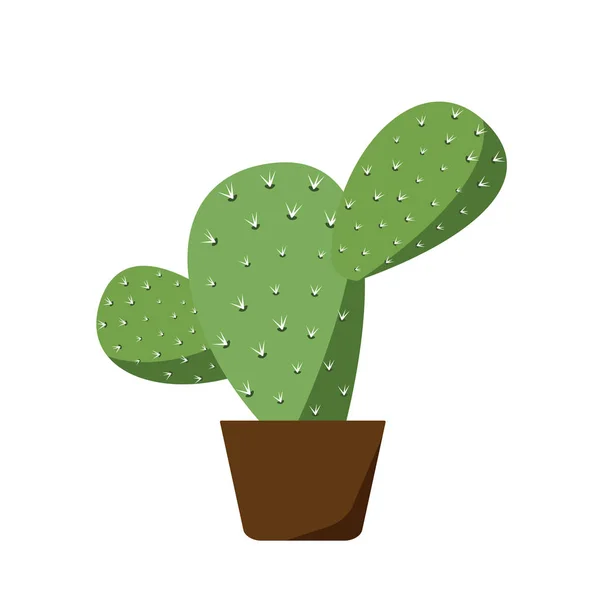Cactus en maceta marrón — Vector de stock