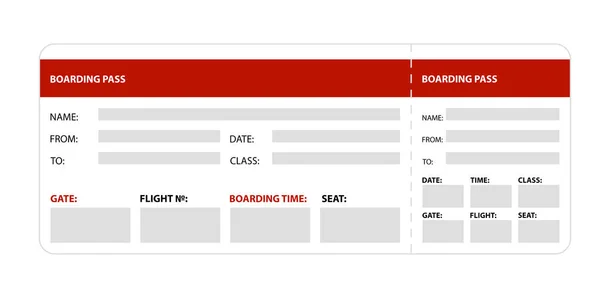 Röd boardingkort — Stock vektor