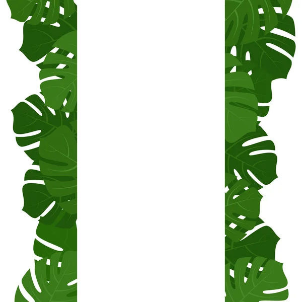 Monstera tropical hojas marco — Vector de stock