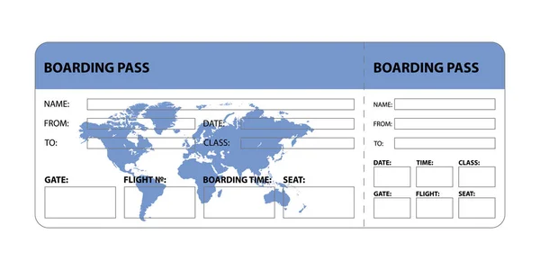 Blå boardingkort — Stock vektor