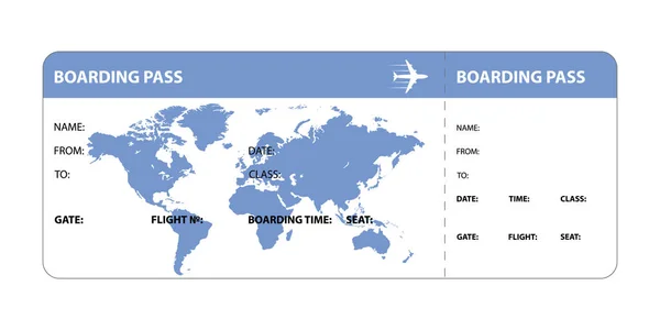 Blå boardingkort — Stock vektor