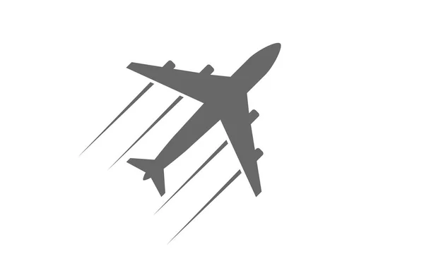 Grijs pictogram vliegtuig — Stockvector
