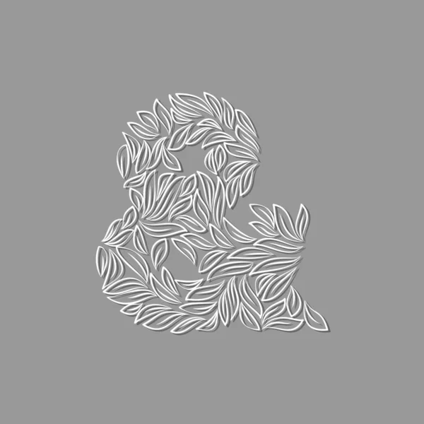 Ampersand carta ornamentale su grigio — Vettoriale Stock
