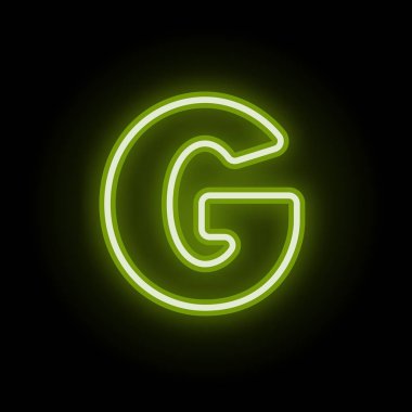 Siyah üzerine neon harf G