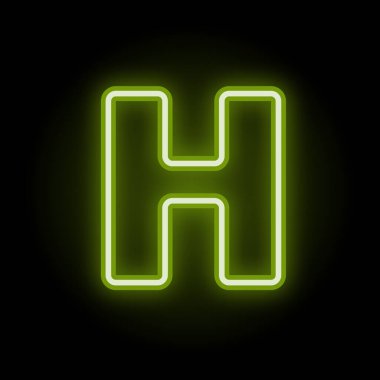 Siyah üzerine neon harf H