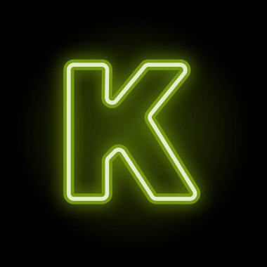 Siyah üzerine neon harf K