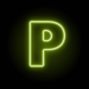 Siyah üzerine neon harf P