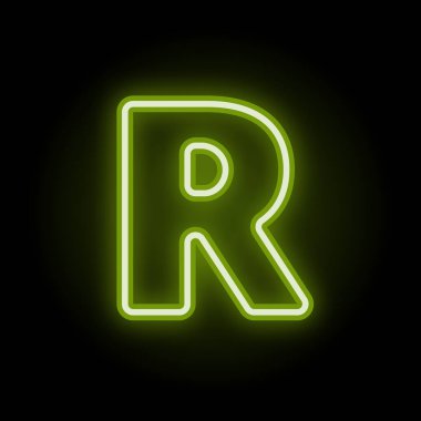Siyah üzerine neon harf R