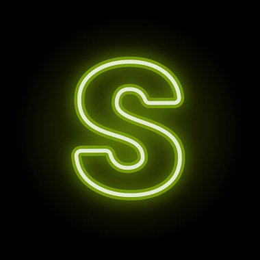 Siyah üzerine neon harf S