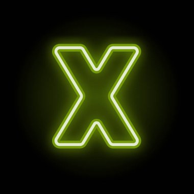 Siyah üzerine neon harf X
