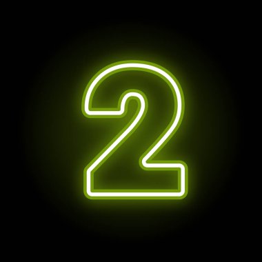 Siyah üzerine Neon numara 2