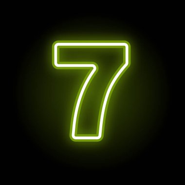 Neon numara 7, siyah üzerine