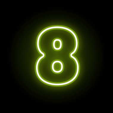 Siyah üzerine neon numara 8