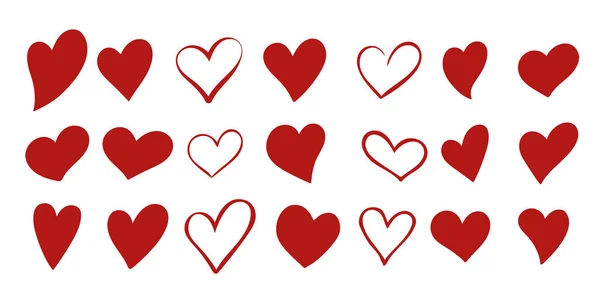 Set of red hearts — Stock Vector