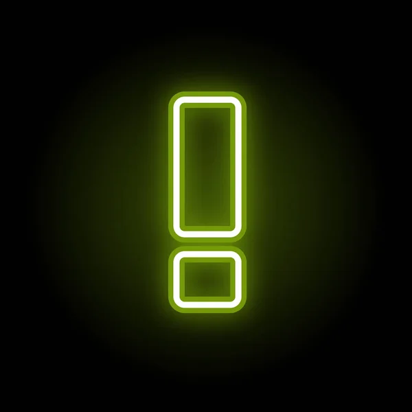 Neon exclamation sign on black — 스톡 벡터