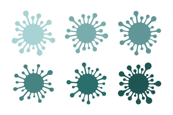 여섯 개의 코로나 바이러스 성상 — 스톡 벡터