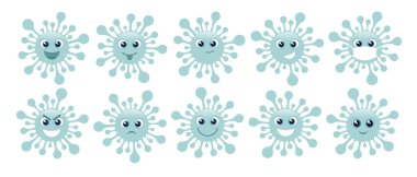 Bir dizi koronavirüs emojisi