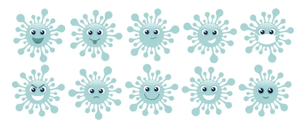 Set von Coronavirus-Emojis — Stockvektor