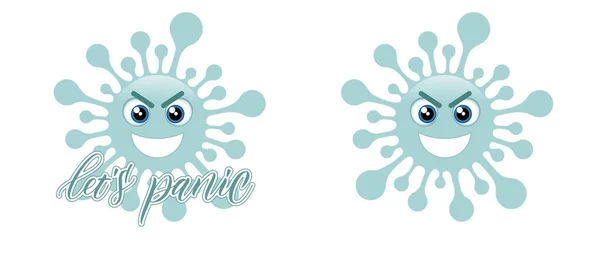 Twee coronavirus emoji — Stockvector