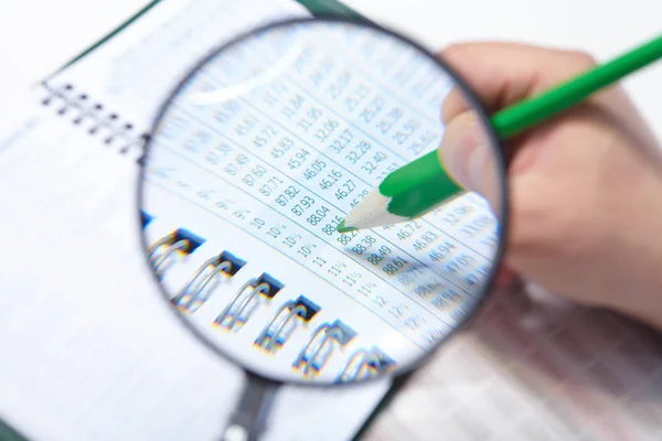 The businessman and magnifier — Stock Photo, Image