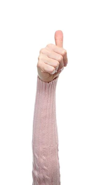 Handen met gebaren geïsoleerd op een witte achtergrond — Stockfoto