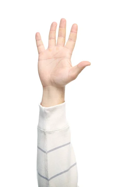 Руки с жестом изолированы на белом фоне — стоковое фото