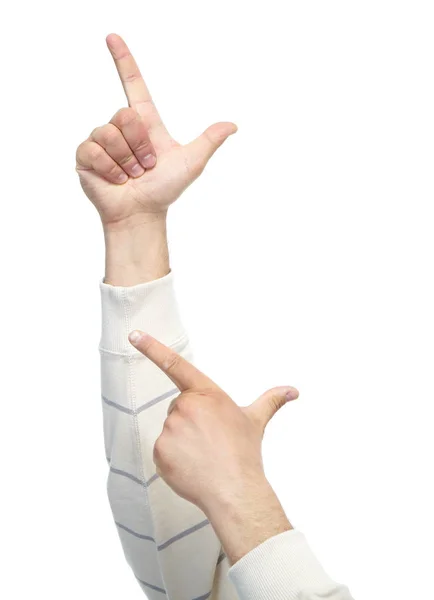 Ręce z gestów na białym tle na białym tle — Zdjęcie stockowe